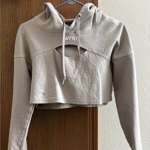 AYBL Cropped Cutout Workout Hoodie